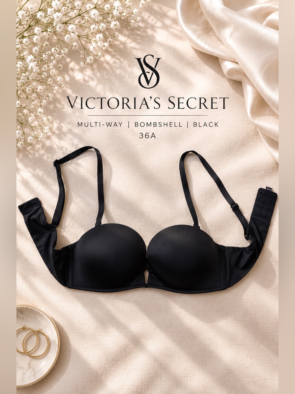 🖤 Victoria's Secret Black Multi-Way Bombshell Bra - 36A